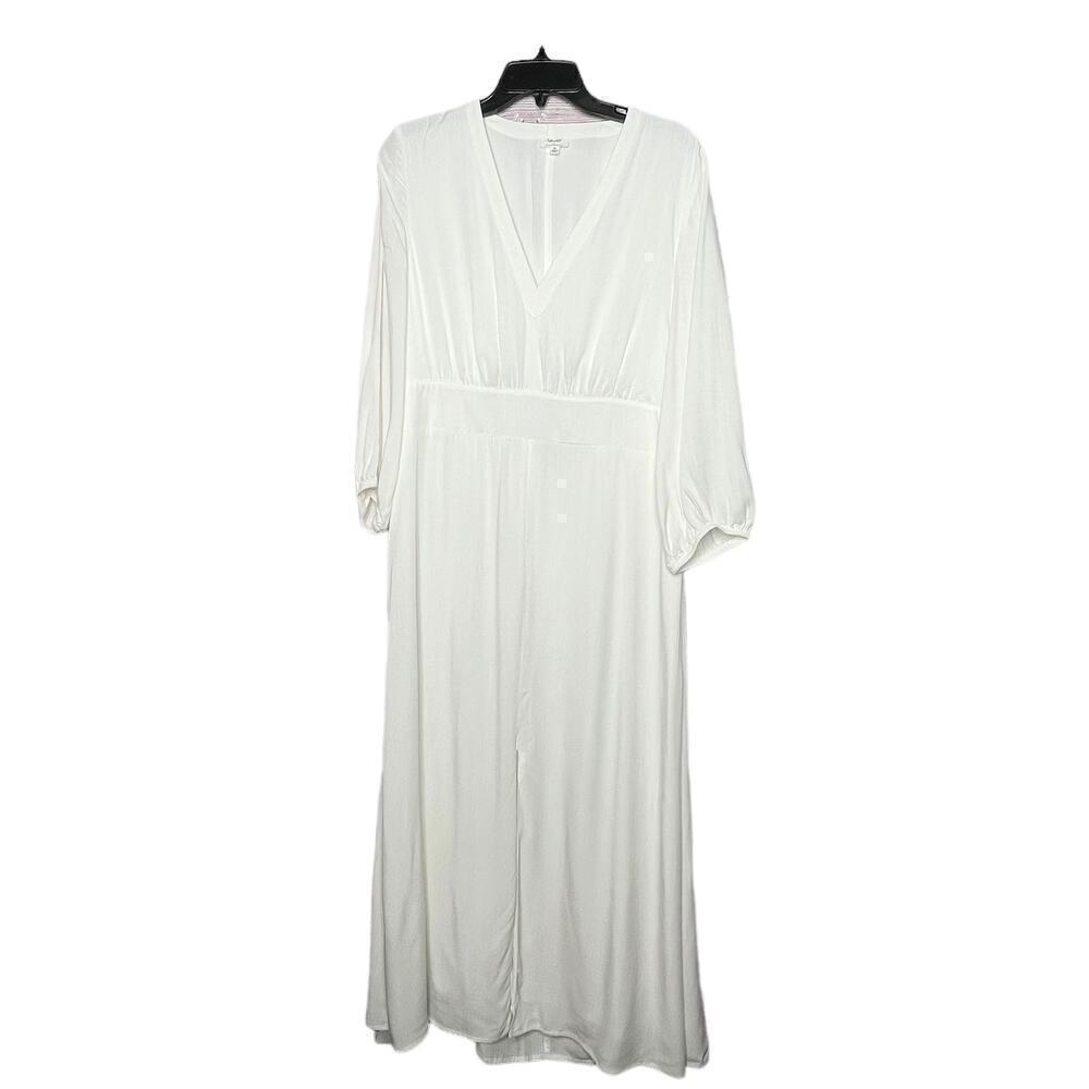 Splendid Cella Jane Blog Midi White Cutout Summer Bridal Cruise Dress Size XL